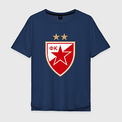 Футболка оверсайз мужская Црвена звезда сербия, цвет: тёмно-синий