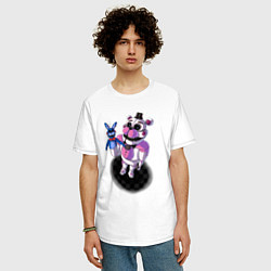 Футболка оверсайз мужская Бон Бон и Фантайм Фредди, цвет: белый — фото 2