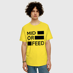 Футболка оверсайз мужская Mid or feed, цвет: желтый — фото 2