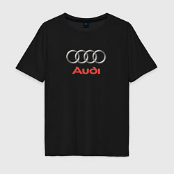 Футболка оверсайз мужская Audi brend, цвет: черный