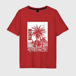 Мужская футболка оверсайз Пляж пальмы