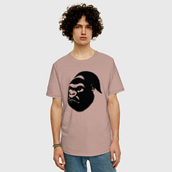 Футболка оверсайз мужская Голова гориллы, цвет: пыльно-розовый — фото 2