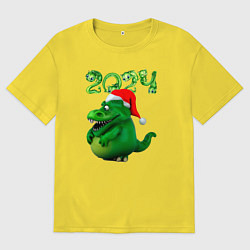 Футболка оверсайз мужская Толстый дракон 2024, цвет: желтый
