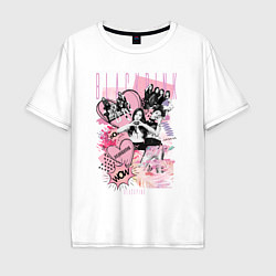 Мужская футболка оверсайз Blackpink коллаж