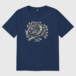 Мужская футболка оверсайз Поющий соловей