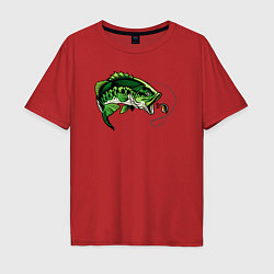 Футболка оверсайз мужская Green fish, цвет: красный