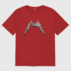 Футболка оверсайз мужская Иван в стиле группы Металлика, цвет: красный