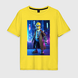 Мужская футболка оверсайз Homer Simpson - cyberpunk - ai art