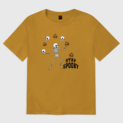 Футболка оверсайз мужская Stay spooky, цвет: горчичный