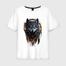 Мужская футболка оверсайз Волк и ловец снов