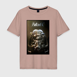 Мужская футболка оверсайз Fallout armour poster