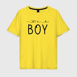 Футболка оверсайз мужская Its a boy phrase, цвет: желтый