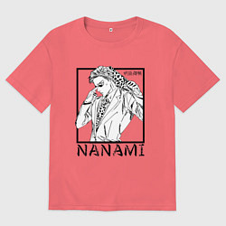 Футболка оверсайз мужская Кэнто Нанами - Магическая битва, цвет: коралловый