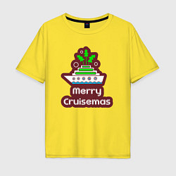 Футболка оверсайз мужская Merry cruismas, цвет: желтый