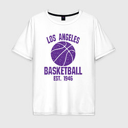Футболка оверсайз мужская Basketball Los Angeles, цвет: белый