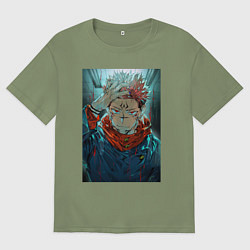 Футболка оверсайз мужская Крутой Суккуна, цвет: авокадо