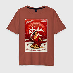 Мужская футболка оверсайз Фоллаут - nuka cola pin-up girl