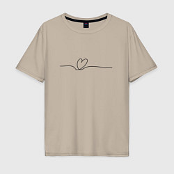 Мужская футболка оверсайз Любовь в одну линию