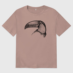 Мужская футболка оверсайз Голова тукана