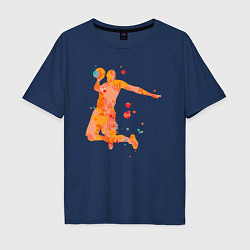 Мужская футболка оверсайз Orange basketball