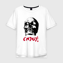 Футболка оверсайз мужская Depeche Mode - Enjoy skull, цвет: белый
