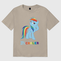 Футболка оверсайз мужская Крутая Рейнбоу Дэш, цвет: миндальный