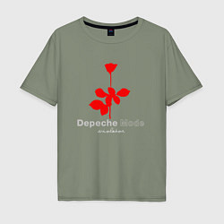 Мужская футболка оверсайз Depeche Mode - Violator rose logo