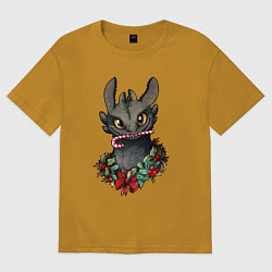 Мужская футболка оверсайз Новогодний Беззубик