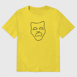 Мужская футболка оверсайз Театральная маска Грусти