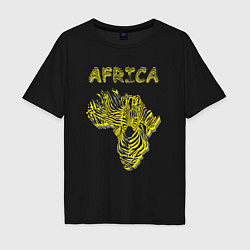 Футболка оверсайз мужская Zebra Africa, цвет: черный