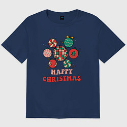 Мужская футболка оверсайз Happy Christmas