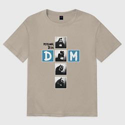 Футболка оверсайз мужская Depeche Mode - Personal Jesus cross, цвет: миндальный