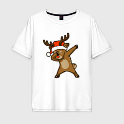 Футболка оверсайз мужская Dabbing deer, цвет: белый