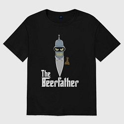 Футболка оверсайз мужская The beerfather, цвет: черный