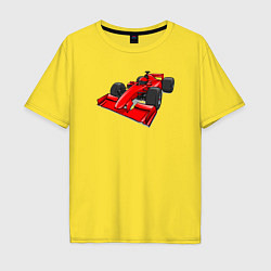 Футболка оверсайз мужская Формула 1 красная, цвет: желтый