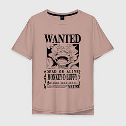 Мужская футболка оверсайз Листовка Луффи 5 гир йонко One Piece