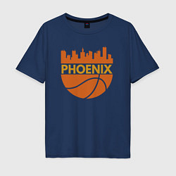 Футболка оверсайз мужская Phoenix basketball city, цвет: тёмно-синий