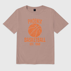 Футболка оверсайз мужская Phoenix basketball 1968, цвет: пыльно-розовый