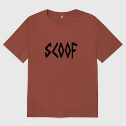 Футболка оверсайз мужская Скуф металл, цвет: кирпичный