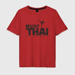Футболка оверсайз мужская Kickboxing muay thai, цвет: красный