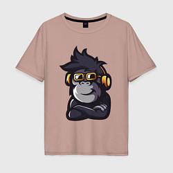 Мужская футболка оверсайз Music monkey