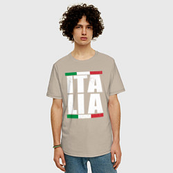 Футболка оверсайз мужская Italia, цвет: миндальный — фото 2
