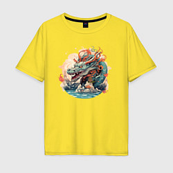 Мужская футболка оверсайз Японский дракон - символ года