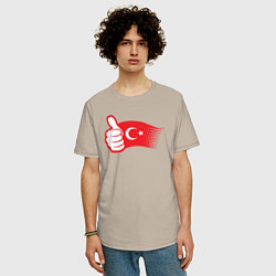 Футболка оверсайз мужская Турецкий лайк, цвет: миндальный — фото 2