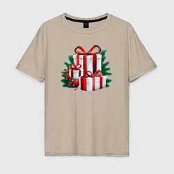 Мужская футболка оверсайз Рождественский подарок