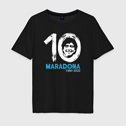 Футболка оверсайз мужская Maradona 10, цвет: черный