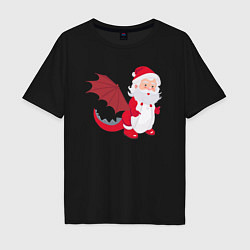 Мужская футболка оверсайз Дед Мороз в костюме дракона