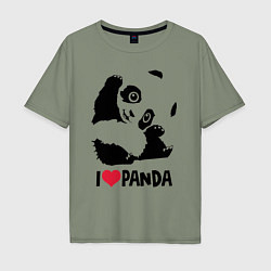 Мужская футболка оверсайз I love panda