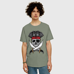 Футболка оверсайз мужская Одноглазый роджер, цвет: авокадо — фото 2