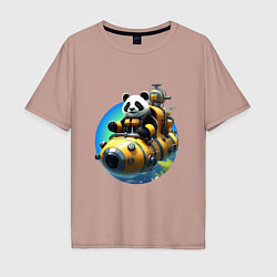 Мужская футболка оверсайз Панда-подводник